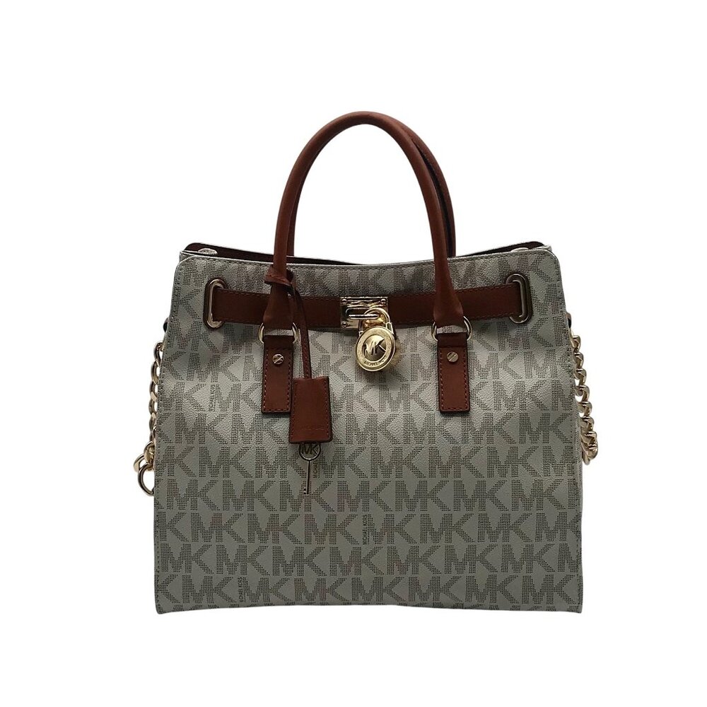 Michael Kors Brown & Vanilla Hamilton Large Tote